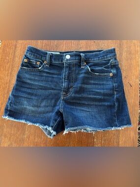 Gap Dark Wash Frayed Hem Denim Shorts Size 0 /25 HighRise Classic